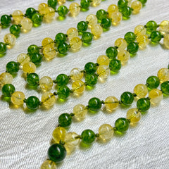 Jade & Citrine Hand Knotted Mala 8mm | 108 Bead | Japa Mala | Prayer Beads | Meditation Necklace | Mantra | Sound Healing | Reiki Infused