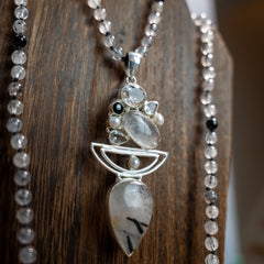 Black Onyx and Tourmalated Quartz