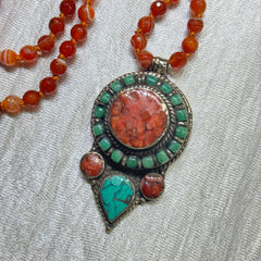 Carnelian & Turquoise Mala 6mm | 108 Bead | Japa Mala | Hand Knotted | Mantra | Sound Healing | Reiki Infused