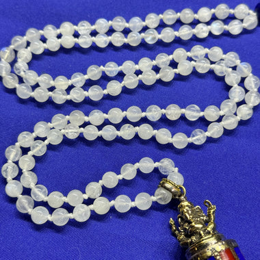 Moonstone Ganesha Mala 8mm