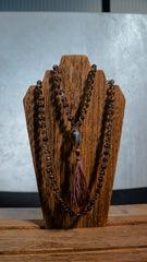 Smokey Quartz Hand Knotted Japa Mala, Prayer Beads, Meditation Necklace. 8mm 108 Beads. Mantra, Sound Healing & Reiki Infused