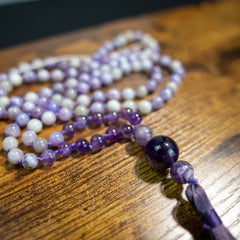 Purple Opal & Amethyst Hand Knotted Mala 8mm | 108 Bead |  Mantra | Sound Healing | Reiki Infused