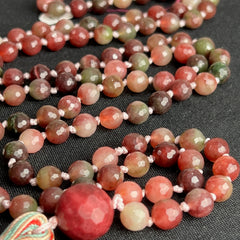 Watermelon Tourmaline Mala 8mm | 108 Bead | Japa Mala | Prayer Beads | Meditation Necklace | Hand Knotted | Mantra and Reiki Infused