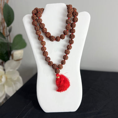 1/2 Rudraksha Mala 54 Beads Red Cord XL