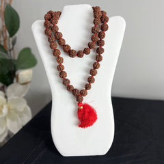 1/2 Rudraksha Mala 54 Beads Red Cord XL