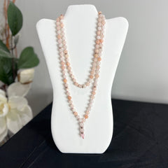 Pink Aventurine Hand Knotted Mala 6mm | 108 Bead | Prayer Beads | Meditation Necklace | Mantra | Sound Healing | Reiki Infused