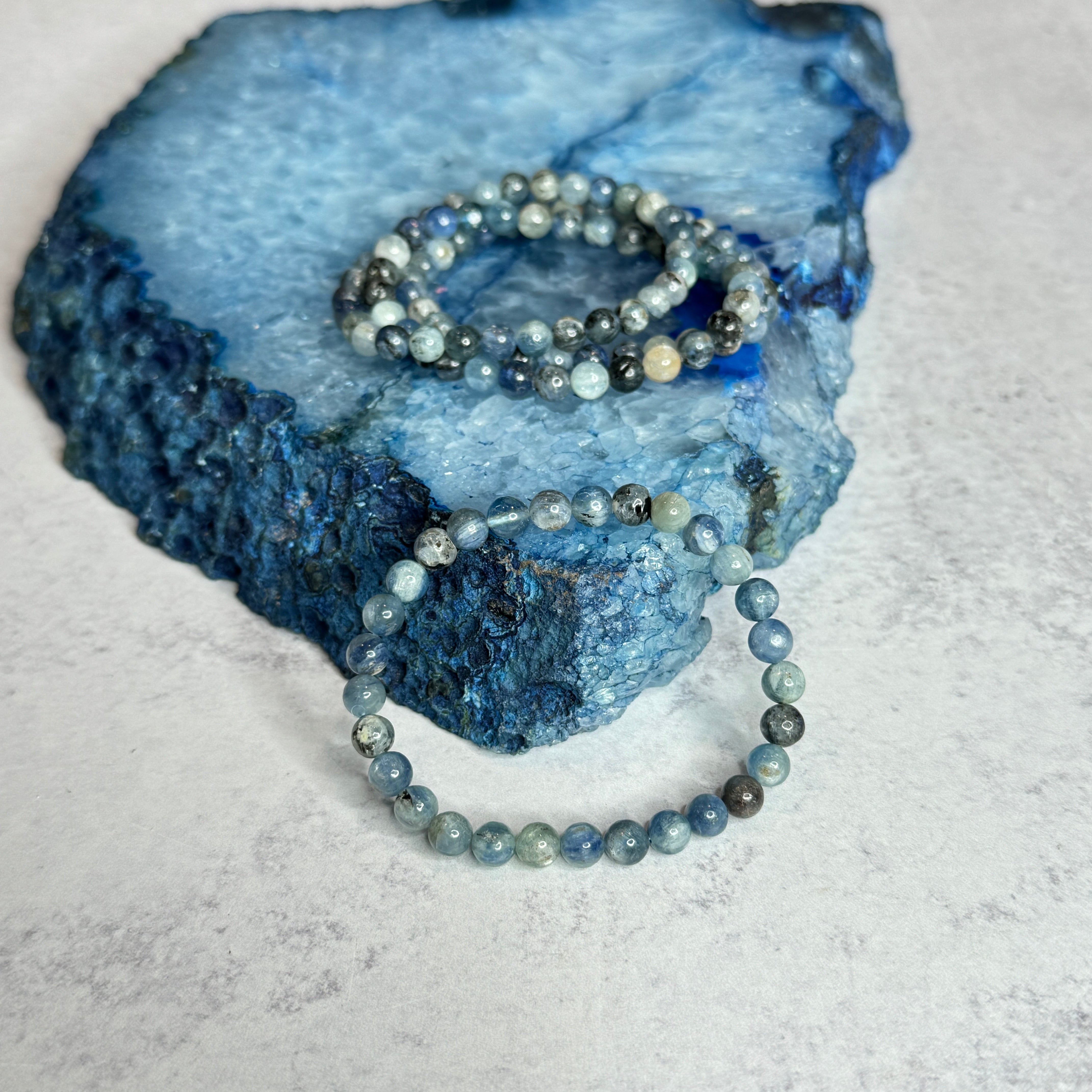 6mm Natural Blue Kyanite Bracelet