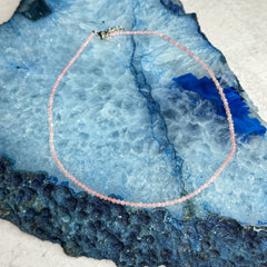 4mm Faceted Rose Quartz Necklace
