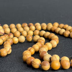 Palo Santo Onyx Obsidian Protection Hand Knotted Mala 8mm 108 Beads | Prayer Beads | Meditation Necklace | Mantra, Sound & Reiki Infused