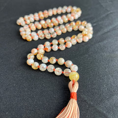 Citrine Hand Knotted Mala 8mm | 108 Bead | Japa Mala | Prayer Beads | Meditation Necklace | Mantra | Sound Healing | Reiki Infused