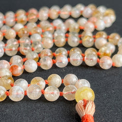 Citrine Hand Knotted Mala 8mm | 108 Bead | Japa Mala | Prayer Beads | Meditation Necklace | Mantra | Sound Healing | Reiki Infused