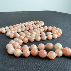 Peach Moonstone 8mm Mala
