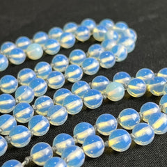 Opalite Ganesha Mala 8mm | 108 Bead | Hand Knotted | Prayer Beads | Meditation Necklace | Mantra | Sound Healing |  Reiki Infused