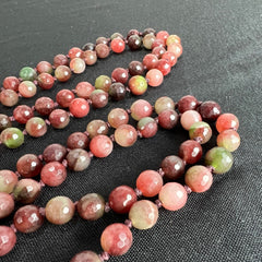 Watermelon Tourmaline Mala 8mm Purple Cord