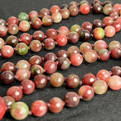 Watermelon Tourmaline Mala 8mm Purple Cord