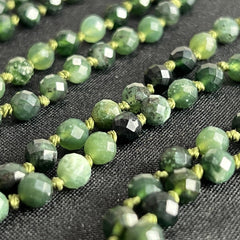 Micro Faceted Canadian Jade & Tourmaline Mala 6mm