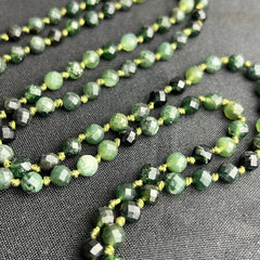 Micro Faceted Canadian Jade & Tourmaline Mala 6mm