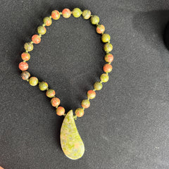 Unakite Hand Knotted Hand Mala 8mm | 27 Bead | Prayer Bead | Japa Mala | Meditation Bracelet | Mantra and Reiki Infused