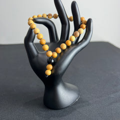 Palo Santo Hand Knotted Hand Mala 8mm | 27 Bead | Prayer Bead | Japa Mala | Meditation Bracelet | Mantra and Reiki Infused