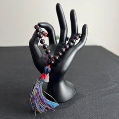 Black Matte Onyx Chakra Hand Knotted Hand Mala 8mm | 27 Bead | Prayer Bead | Japa Mala | Meditation Bracelet | Mantra and Reiki Infused