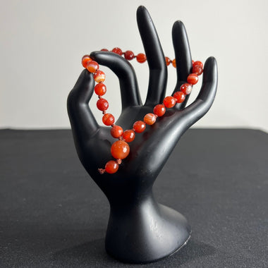 Faceted Carnelian Hand Knotted Hand Mala 6mm | 27 Bead | Prayer Bead | Japa Mala | Meditation Bracelet | Mantra and Reiki Infused