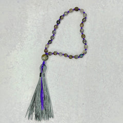 Labradorite Hand Knotted Hand Mala 8mm | 27 Bead | Prayer Bead | Japa Mala | Meditation Bracelet | Mantra and Reiki Infused