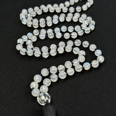 Moonstone Hand Knotted Japa Mala 6mm | 108 Beads | Prayer Beads | Meditation Necklace