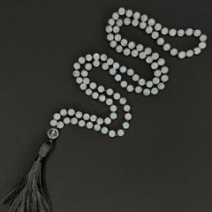 Moonstone Hand Knotted Japa Mala 6mm | 108 Beads | Prayer Beads | Meditation Necklace