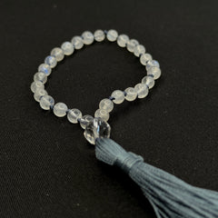 Moonstone Hand Mala 6mm | 27 Beads | Prayer Beads | Hand Knotted