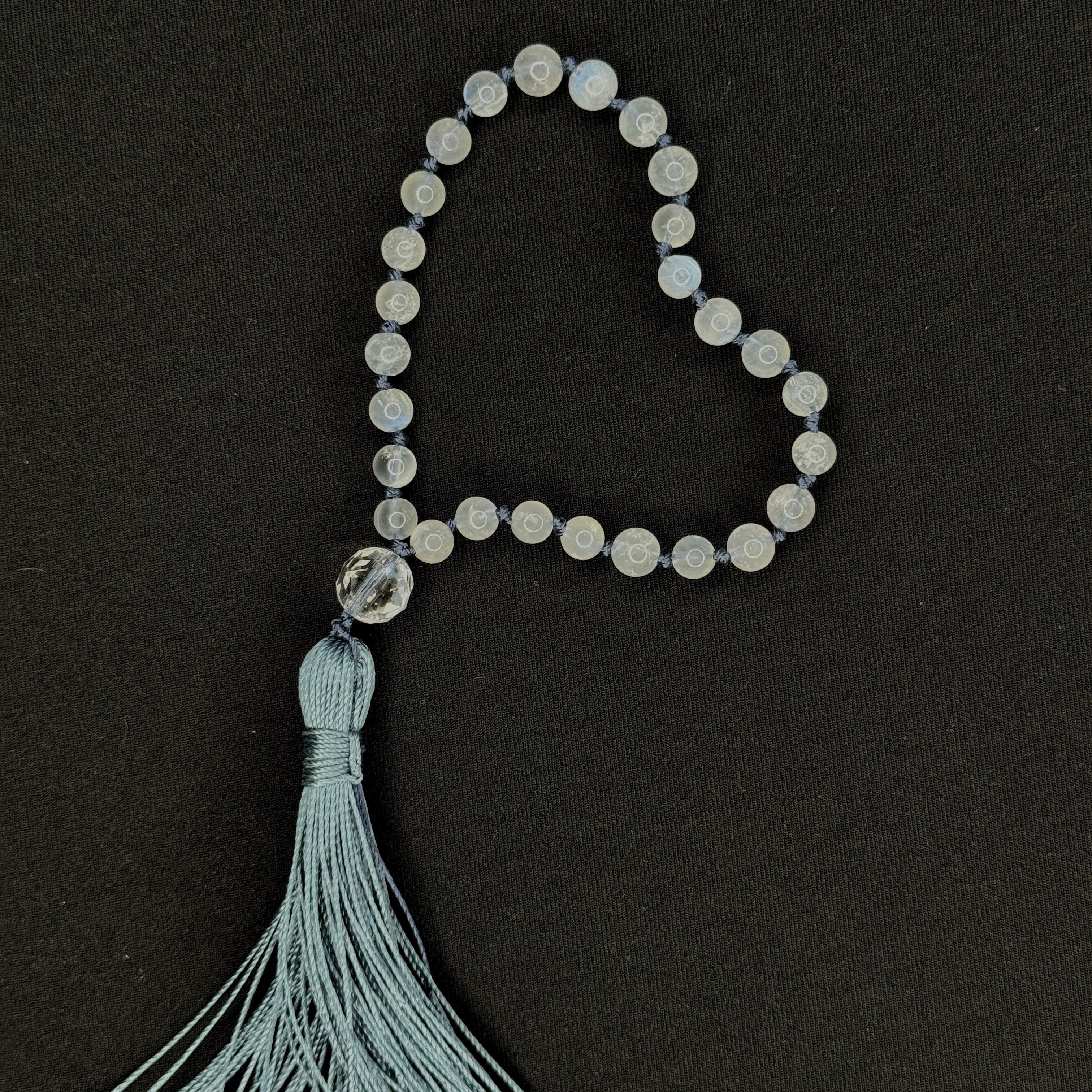 Moonstone Hand Mala 6mm | 27 Beads | Prayer Beads | Hand Knotted