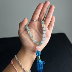 Morganite Hand Knotted Hand Mala 8mm | 27 Bead | Prayer Bead | Japa Mala | Meditation Bracelet | Mantra and Reiki Infused