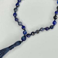 Lapis Lazuli Hand Mala 6mm Faceted | 27 Bead | Hand Knotted | Mantra | Sound Healing | Reiki Infused