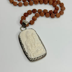 Rudraksha Hanuman Hand Knotted Mala 6mm | 108 Bead | Prayer Beads | Prayer Necklace | Meditation| Mantra | Sound Healing | Reiki Infused