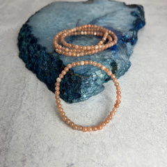 4mm Peach Moonstone Bracelet