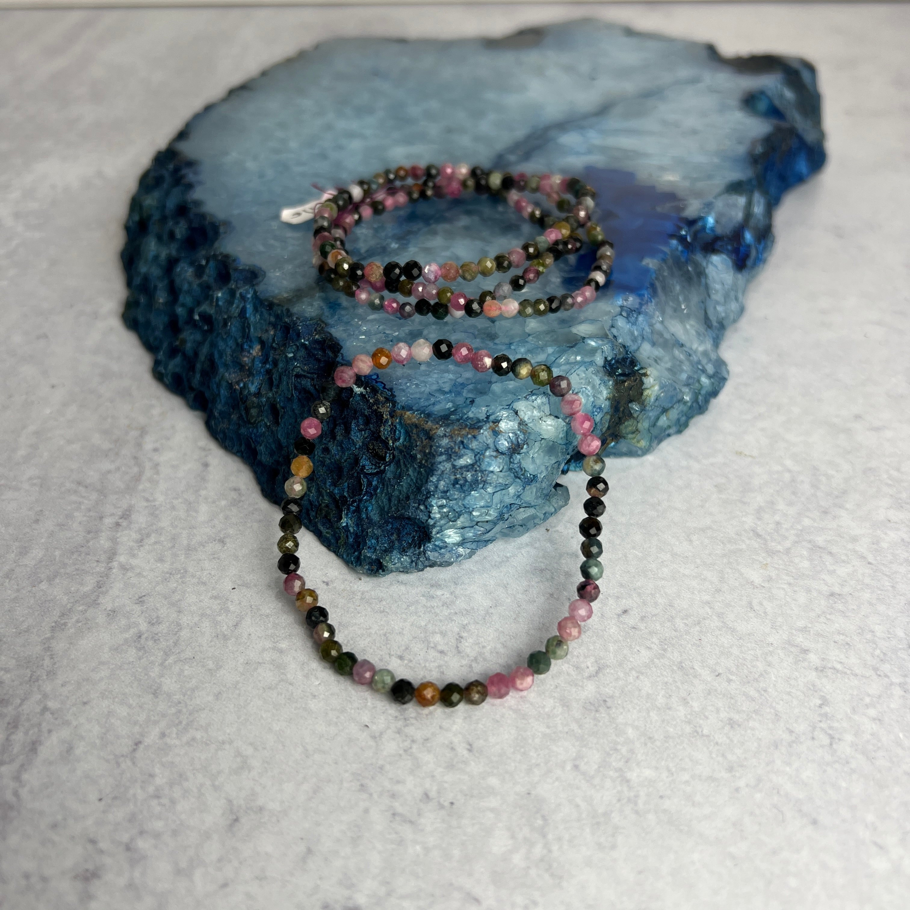 4mm Watermelon Faceted Tourmaline Bracelet