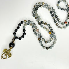 Hawks Eye Hand Knotted Mala 8mm 108 Bead | Japa Mala | Prayer Beads | Meditation Necklace | Mantra and Reiki Infused (Copy)