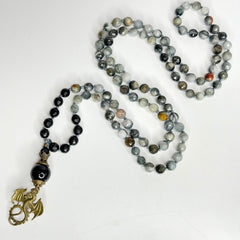 Hawks Eye Hand Knotted Mala 8mm 108 Bead | Japa Mala | Prayer Beads | Meditation Necklace | Mantra and Reiki Infused (Copy)