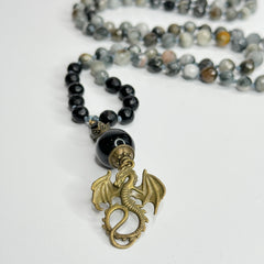 Hawks Eye Hand Knotted Mala 8mm 108 Bead | Japa Mala | Prayer Beads | Meditation Necklace | Mantra and Reiki Infused (Copy)