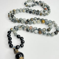 Hawks Eye Hand Knotted Mala 8mm 108 Bead | Japa Mala | Prayer Beads | Meditation Necklace | Mantra and Reiki Infused (Copy)