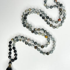 Hawks Eye Hand Knotted Mala 8mm 108 Bead | Japa Mala | Prayer Beads | Meditation Necklace | Mantra and Reiki Infused (Copy)
