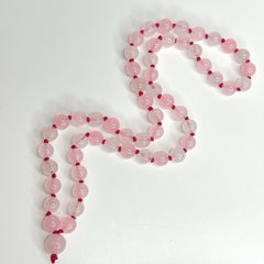 Rose Quartz Half Mala, Prayer Beads, Meditation Beads. 8mm 54 Beads. Mantra, Sound Healing & Reiki Infused (Copy)