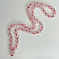 Rose Quartz Half Mala, Prayer Beads, Meditation Beads. 8mm 54 Beads. Mantra, Sound Healing & Reiki Infused (Copy)
