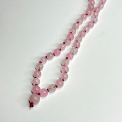 Rose Quartz Half Mala, Prayer Beads, Meditation Beads. 8mm 54 Beads. Mantra, Sound Healing & Reiki Infused (Copy)