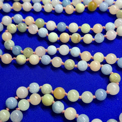 Morganite Mala 8mm 8mm | 108 Bead | Japa Mala | Hand Knotted | Mantra | Sound Healing | Reiki Infused