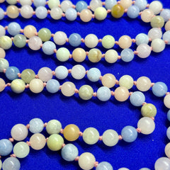 Morganite Mala 8mm 8mm | 108 Bead | Japa Mala | Hand Knotted | Mantra | Sound Healing | Reiki Infused