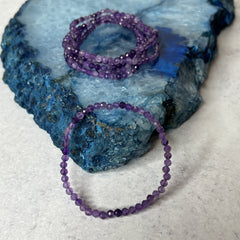 4mm Faceted Amethyst Bracelet