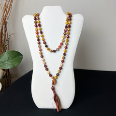 Faceted Mookaite Hand Knotted Mala | 10mm 108 Bead | Prayer Beads | Meditation Necklace | Mantra | Sound Healing |  Reiki Infused