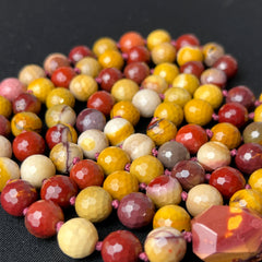 Faceted Mookaite Hand Knotted Mala | 10mm 108 Bead | Prayer Beads | Meditation Necklace | Mantra | Sound Healing |  Reiki Infused