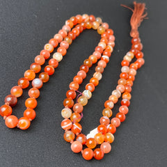 Banded Carnelian Mala 6mm | 108 Bead | Japa Mala | Hand Knotted | Mantra | Sound Healing | Reiki Infused