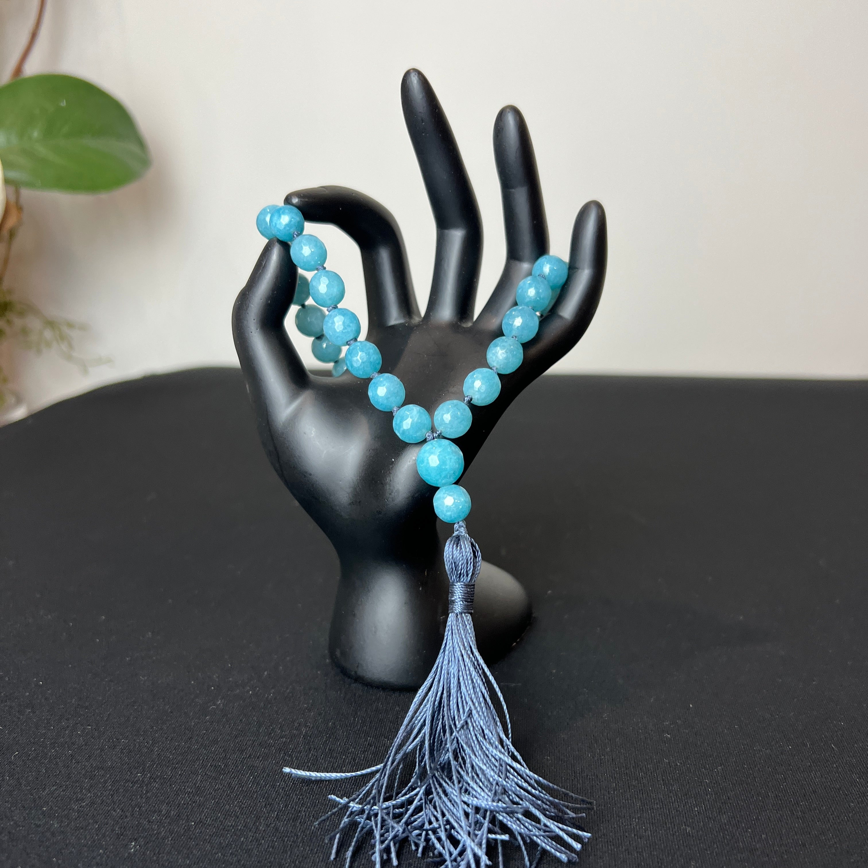 Angelite Faceted Hand Mala 10mm
